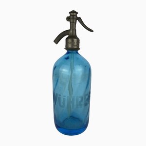 Botella Seltzer italiana en azul claro de Pietro Wührer, años 50