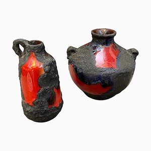German Ceramic Vases by Roth Keramik, 1970s, Set of 2