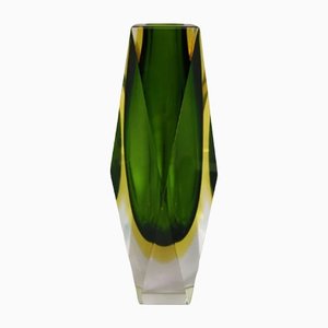 Grüne italienische Vase von Flavio Poli für Seguso, 1960er