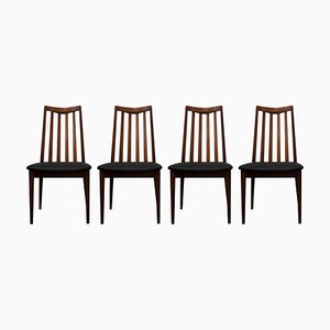 Vintage Teak and Vinyl Dining Chairs by Leslie Dandy for G Plan, 1960s, Set of 4