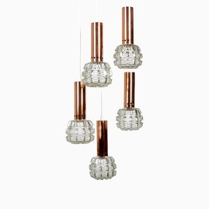 Copper and Glass Chandelier