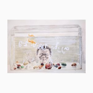 Giorgi Maskharashvili, Fish Tank, 2000, Acquarello su carta