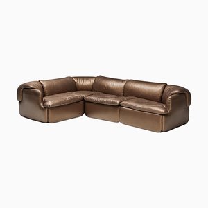 Confidential Sofa aus goldenem Bronze Leder von Alberto Rosselli