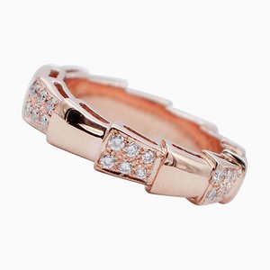 Anello moderno con diamanti in oro rosa a 18 carati