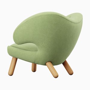 Pelican Chair Upholstered in Wood and Fabric by Finn Juhl for Design M
