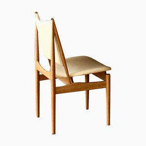Ägyptischer Stuhl aus Holz und Leder von Finn Juhl für Design M
