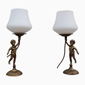 Lampes de Chevet Vintage en Laiton