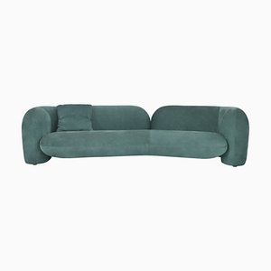 Gio Drei-Sitzer Sofa aus Grünem Leder von Luca Erba für Hessentia