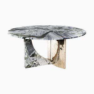 Runder Spinnaker Tisch aus Bronze & Marmor mit Mittelgestell von Hessentia | Cornelio Cappellini für Hessentia