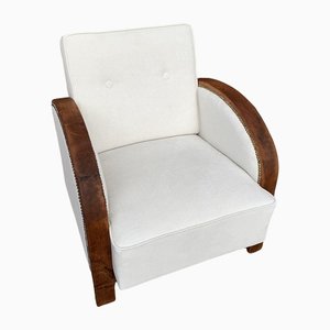 Art Deco Beige Lounge Chair, 1920s