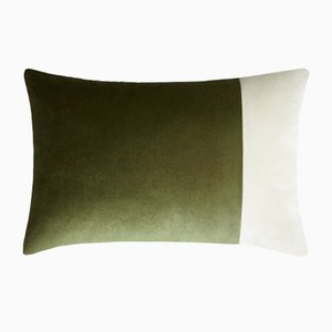 Green and White Double Rectangle Pillow from Lo Decor