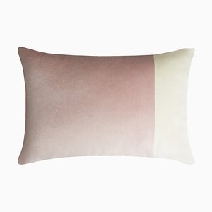 Pink and White Double Rectangle Velvet Pillow from Lo Decor