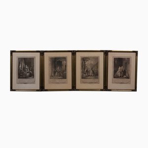 Gravures en Cuivre, 1800, Encadrée, Set de 8