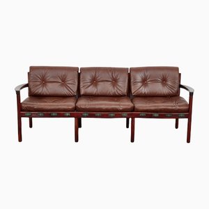 Mid-Century Leather Sofa by Sven Ellekaer for Coja, 1960s