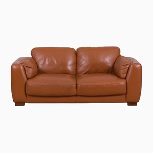 Mid-Century Italian Brown Leather Sofa