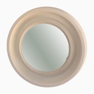Mid-Century Minimalist White Acrylic Framed Mirror