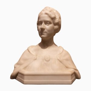 Bust of a Lady, 1900s, White Marble