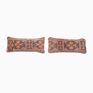 Muted Brown Carpet Rug Pillow Covers in Organic Wool, Set of 2