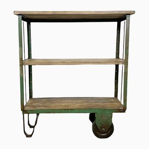 Industrial Green Shelf With Wheels, 1960s