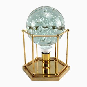 Glass Ball on Brass Frame Table Lamp from Paulmann, 1990s