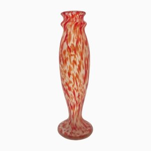 Liberty Style French Red Orange Glass Vase by Legras