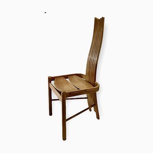 Geschwungene Stühle aus massiver Eiche, 1970er, 4er Set
