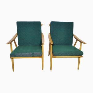 Teal Lounge Chairs by Ton From Ton, Set of 2