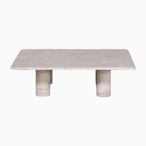 Mid-Century Travertine Table by Angelo Mangiarotti for Up & Up