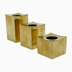 Portacandele in ottone, Scandinavia, set di 3