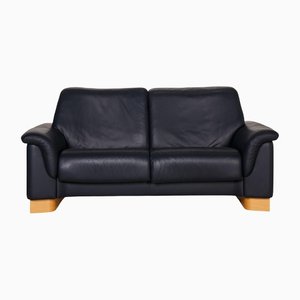 Dark Blue Paradise Leather Two Seater Couch from Stressless