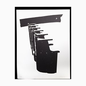 Pino Reggiani, Benches, Original Lithograph, 1970