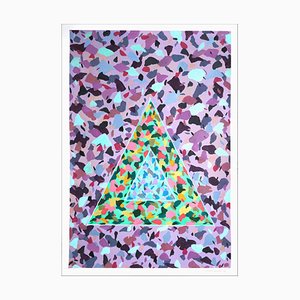 Natalia Roman, Space Age Clay Triangles, 2022, acrilico su carta da acquerello