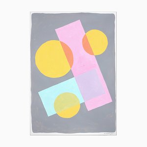 Ryan Rivadeneyra, Pastel Constructivist Forms, 2022, acrilico su carta