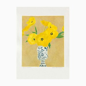 Pierre Boncompain, Tulipes Jaunes Au Vase De Sèvres II, Lithograph on Arches Paper