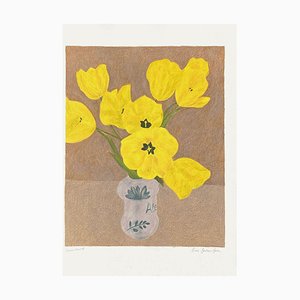 Pierre Boncompain, Tulipes Jaunes Au Vase De Sèvres III, Litografía sobre papel Arches