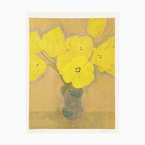 Pierre Boncompain, Tulipes Jaunes Au Vase De Sèvres IV, Litografia su carta Arches