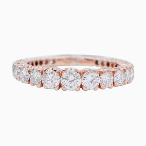 18 Karat Rose Gold Modern Ring With Diamonds