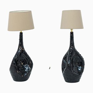 Lava Stone Table or Floor Lamps, Set of 2