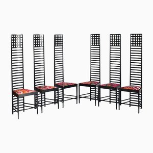 292 Chairs by Charles Rennie Mackintosh for Cassina, Italy, 1990s, Set of 6