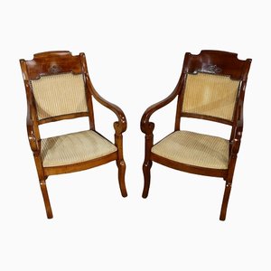 Fauteuils en Noyer, 19ème Siècle, Set de 2