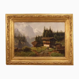 Landscape, Early 20th Century, Oil on Canvas, Framed