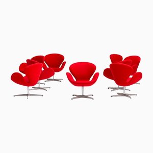 Swan Chairs by Arne Jacobsen for Fritz Hansen, Denmark, 2002, Set of 8