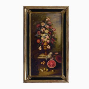 Carlo De Tommasi, Flowers, Oil on Canvas, Framed