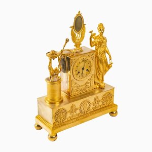 19th Century Gilt Bronze Mercury Clock