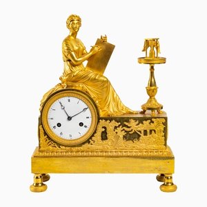 19th Century Gilt Bronze Mercury Clock
