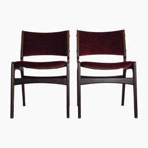 Scandinavian Modern Dining Chairs in Solid Teak by Erik Buch for Odense Maskinsnedkeri / O. D. Møbler, Set of 2