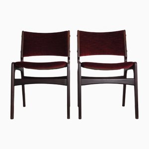 Set of Scandinavian Modern Dining Chairs in Solid Teak by Erik Buch for Odense Maskinsnedkeri / O. D. Møbler