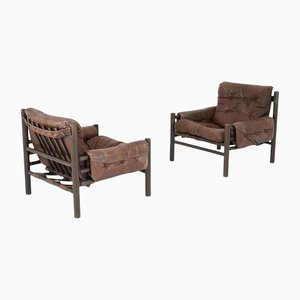 Mid-Century Scandinavian Safari Chairs from Bruksbo, Set of 2