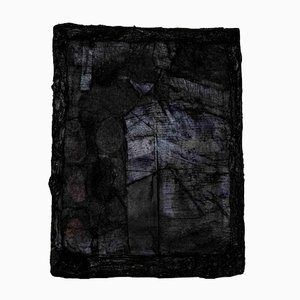 Andrea Nurcis, Black Composition, Original Mixed Media on Canvas, 1987