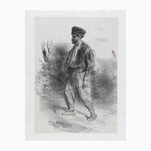 Denis Auguste Marie Raffet, Paysan Tartan, Original Lithograph, 19th-Century